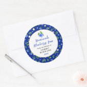 手作りブルーベリージャムの缶詰ラベル ラウンドシール (封筒)