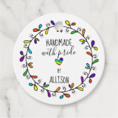 手作りプライドレインボー🌈アーティザン両面つる フェイバータグ (正面)