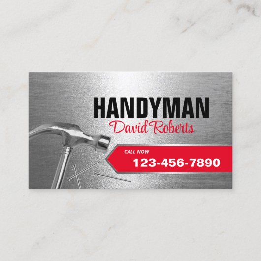 手作りプロフェッショナルの修理とメンテナンス金属 名刺 (正面)