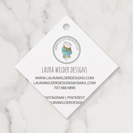 手作りベビー製衣料品 フェイバータグ (裏面)