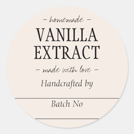 手作りベージュバニラエキストラップキッチンジャー ラウンドシール (正面)