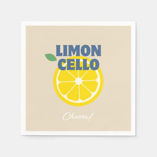 手作りベージュラブリモンチェッロ酒 スタンダードカクテルナプキン (正面)