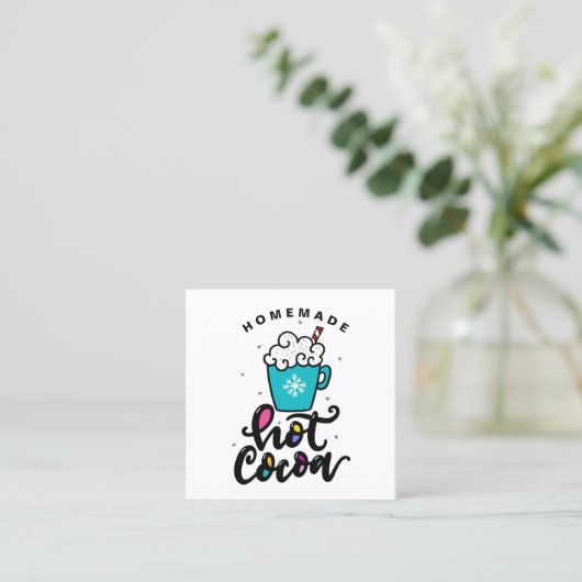 手作りホットココア原料カード スクエア名刺 (スタンド正面)