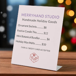 手作りホリデークリスマスグッズ価格表 台座サイン