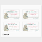 手作りホリデーホットココア瓶ラベル 長方形シール (シート)