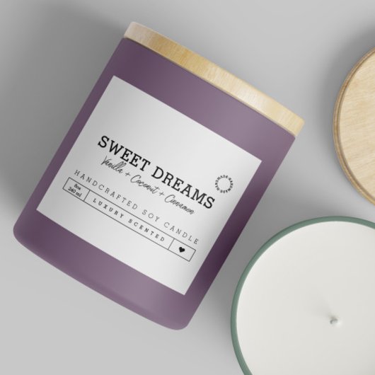 手作りホワイトキャンドル製品ラベルシール フードラベル