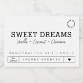 手作りホワイトキャンドル製品ラベルシール フードラベル (シングルラベル)