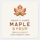手作りマップルシロップのレシピ スクエアシール (正面)