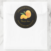 手作りマンゴジャムラベル |黒 ラウンドシール (バッグ)