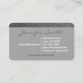 手作りミニマリストプレイングレーシンプルスタイルハート 名刺 (裏面)