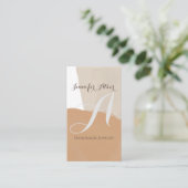 手作りミニマルジュエリーパンパスボホサンドバーティカル 名刺 (スタンド正面)