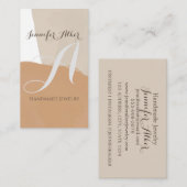 手作りミニマルジュエリーパンパスボホサンドバーティカル 名刺 (正面/裏面)