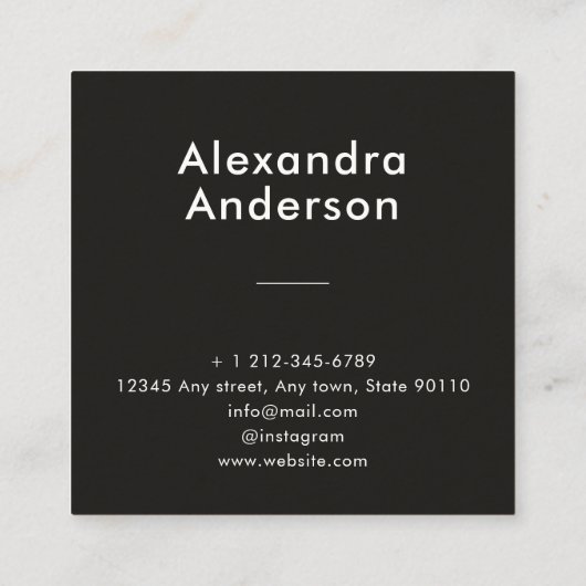 手作りミニマルネームとフローラ《植物》スイレンロータス スクエア名刺 (裏面)