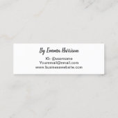 手作りミニマルモダンスシンプルパステルピンク スキニー名刺 (裏面)