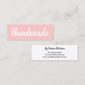 手作りミニマルモダンスシンプルパステルピンク スキニー名刺 (正面/裏面)