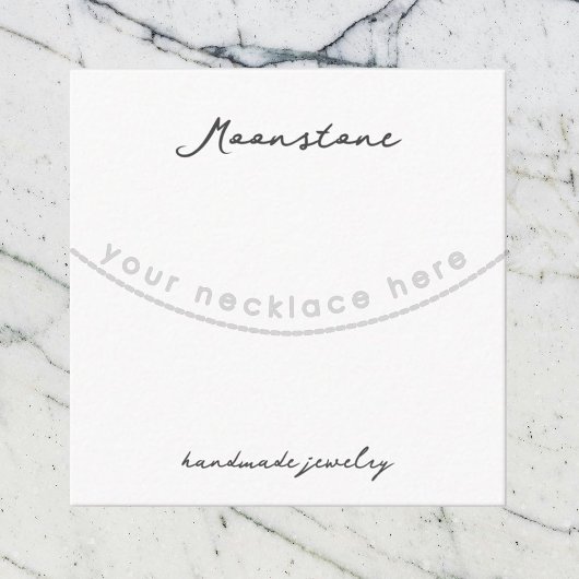 手作りムーンストーンネックレスジュエリーディスプレイカード エンクロージャーカード