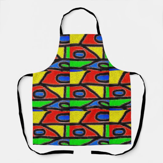 手作りモザイク絵画のバルセロナチレス エプロン (正面)