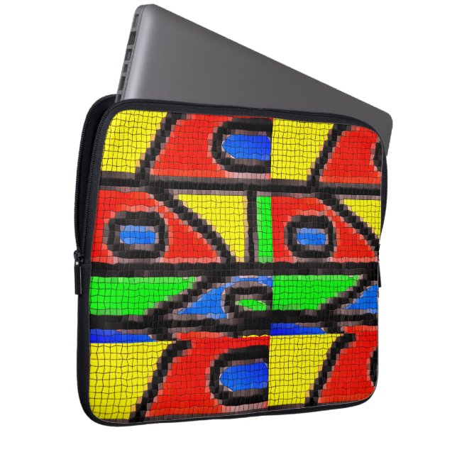 手作りモザイク、絵画のバルセロナティレスCase-M ラップトップスリーブ (正面右)