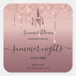 手作りモダンのハニーワックスキャンドルラベル スクエアシール