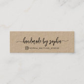 手作りモダンスクリプトありがとうInstagram スキニー名刺 (正面)