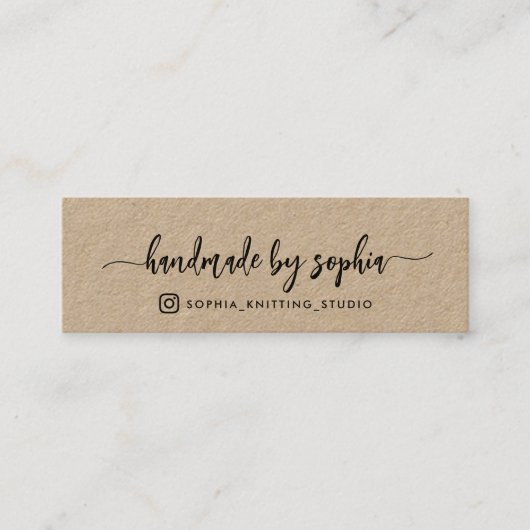 手作りモダンスクリプトありがとうInstagram スキニー名刺 (正面)