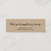 手作りモダンスクリプトありがとうInstagram スキニー名刺 (裏面)