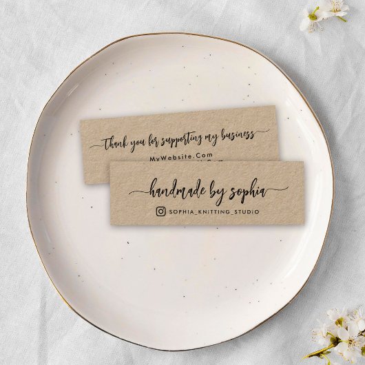 手作りモダンスクリプトありがとうInstagram スキニー名刺