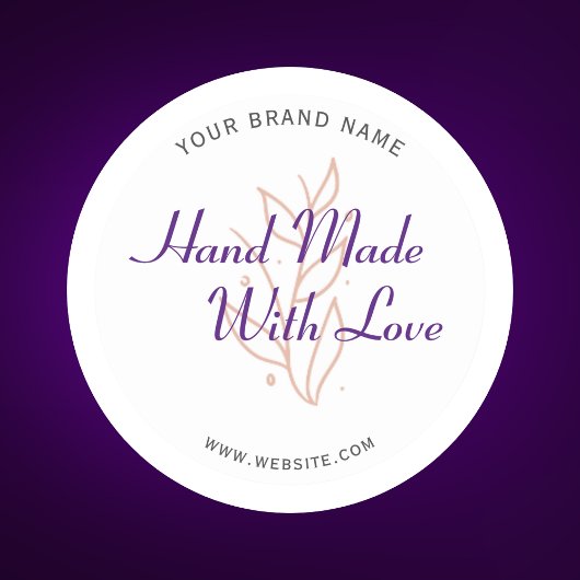手作りモダンスクリプトタイポグラフィシール ラウンドシール