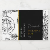 手作りモダンパイナップルジャムラベル フードラベル (シングルラベル)