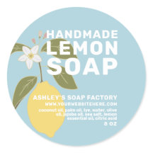 手作りモダンレモンソープボタニカルブルー