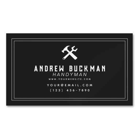 手作りモダン大工ホームの改善 マグネット名刺 (正面)