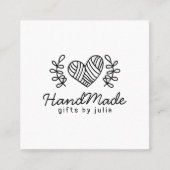 手作りモダン工芸品の黒と白のロゴ素朴 コーリングカード (正面)