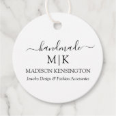 手作りモノグラムまたはロゴの追加ビジネス製品ラベル フェイバータグ (正面)