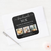 手作りモノグラムまたはロゴの追加ビジネス3写真 スクエアシール (封筒)