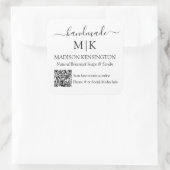 手作りモノグラムまたはロゴの追加ビジネスQRコード スクエアシール (バッグ)