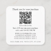 手作りモノグラムまたはロゴの追加QRビジネス スクエア名刺 (裏面)