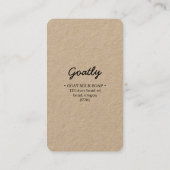 手作りヤギ乳石鹸素朴 名刺 (裏面)