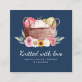 手作りヤーンクロシェ編みラブニット スクエア名刺 (正面)