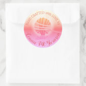 手作りヤーン工芸品編み物クロシェのステッカー ラウンドシール (バッグ)