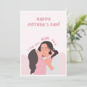 手作りユニークマザーズのデイカード 招待状 (スタンド正面)