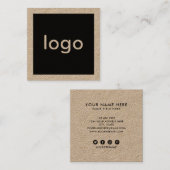 手作りラスチックブラウンクラフト紙の追加 スクエア名刺 (正面/裏面)