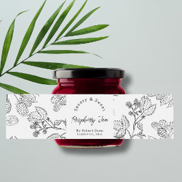 手作りラズベリージャムラップのまわりにラベル ペットボトルラベル