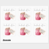 手作りラズベリージャムラベル名 スクエアシール (シート)