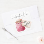 手作りラズベリージャムラベル名 スクエアシール (封筒)