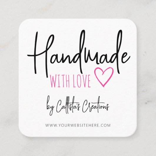 手作りラブエッツィホームクレフターアートハートスクー スクエア名刺 (正面)