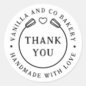 手作りラブサンキューウィスクハートベーカリー ラウンドシール (正面)