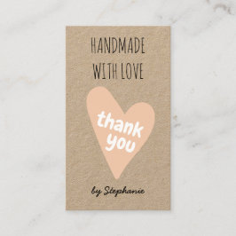 手作りラブサンキュークラフト紙QRコード 名刺