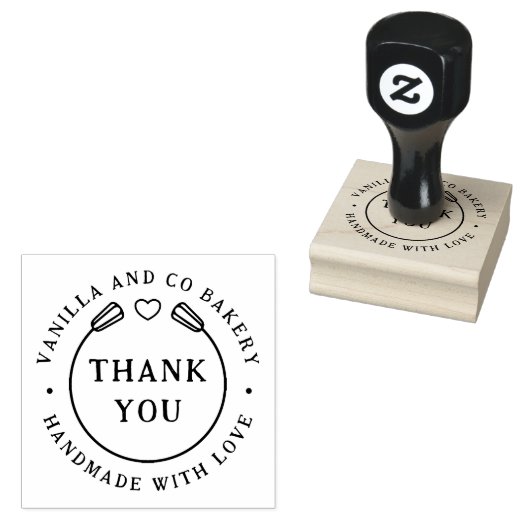 手作りラブサンキューハートウィスクベーカリー ラバースタンプ (押印)