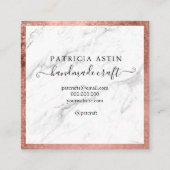 手作りラブタイポグラフィバラ金ゴールド大理石ロゴ スクエア名刺 (裏面)