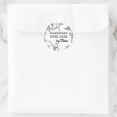 手作りラブバラ花枠 ラウンドシール (バッグ)